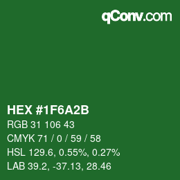 Color code: HEX #1F6A2B | qconv.com