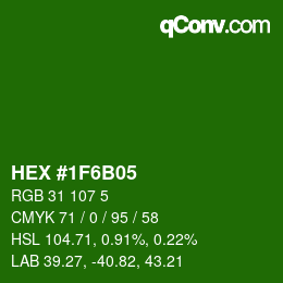 カラーコード: HEX #1F6B05 | qconv.com