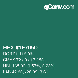 Color code: HEX #1F705D | qconv.com