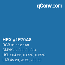 颜色代码: HEX #1F70A8 | qconv.com