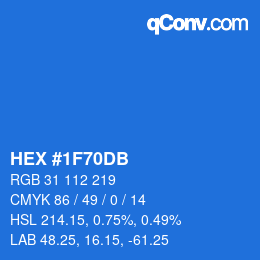 颜色代码: HEX #1F70DB | qconv.com