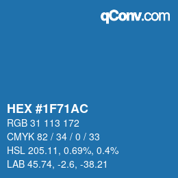 Color code: HEX #1F71AC | qconv.com