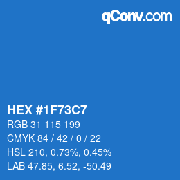 颜色代码: HEX #1F73C7 | qconv.com