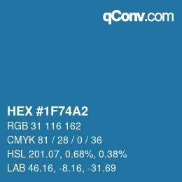 カラーコード: HEX #1F74A2 | qconv.com