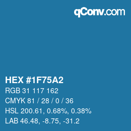 Color code: HEX #1F75A2 | qconv.com