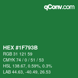 Color code: HEX #1F793B | qconv.com