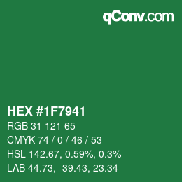 Color code: HEX #1F7941 | qconv.com