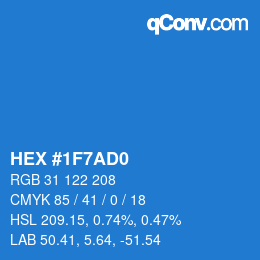 Color code: HEX #1F7AD0 | qconv.com