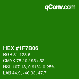 Color code: HEX #1F7B06 | qconv.com