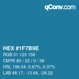 Color code: HEX #1F7B9E | qconv.com