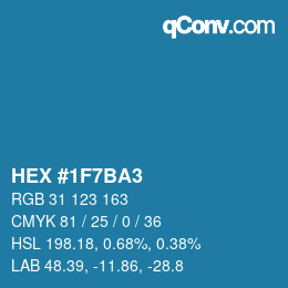 颜色代码: HEX #1F7BA3 | qconv.com