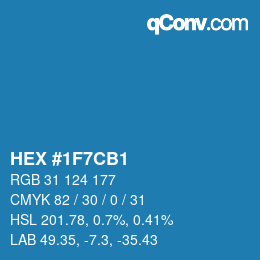Color code: HEX #1F7CB1 | qconv.com
