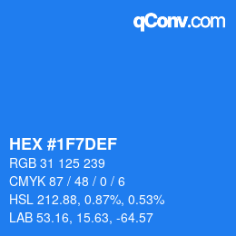 颜色代码: HEX #1F7DEF | qconv.com
