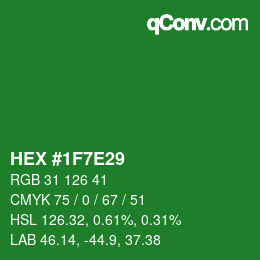 Color code: HEX #1F7E29 | qconv.com