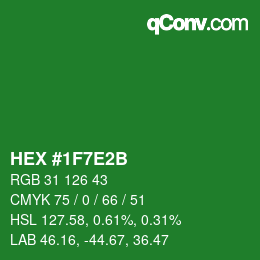 カラーコード: HEX #1F7E2B | qconv.com