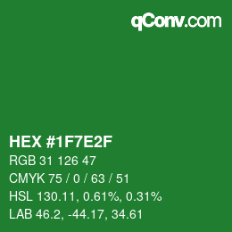 Color code: HEX #1F7E2F | qconv.com