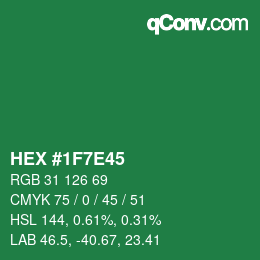 Color code: HEX #1F7E45 | qconv.com