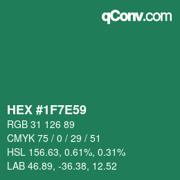 Color code: HEX #1F7E59 | qconv.com