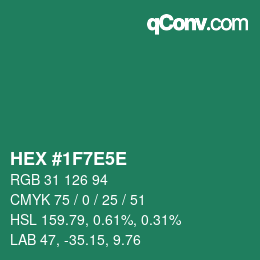 Código de color: HEX #1F7E5E | qconv.com