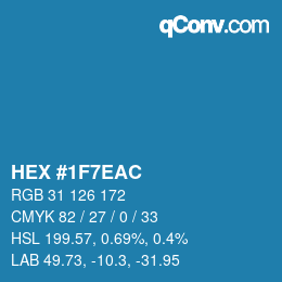 Color code: HEX #1F7EAC | qconv.com