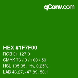 Color code: HEX #1F7F00 | qconv.com