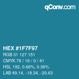 Color code: HEX #1F7F97 | qconv.com