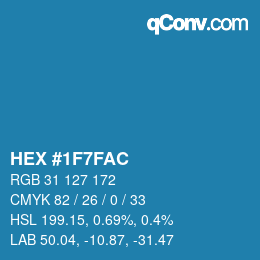 Color code: HEX #1F7FAC | qconv.com