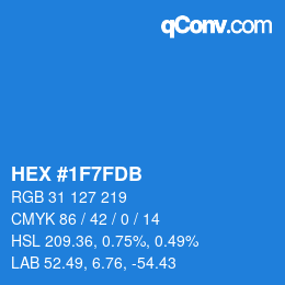 颜色代码: HEX #1F7FDB | qconv.com