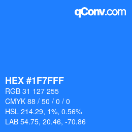 Color code: HEX #1F7FFF | qconv.com