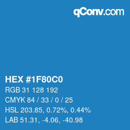 Color code: HEX #1F80C0 | qconv.com