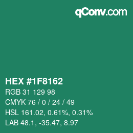 Color code: HEX #1F8162 | qconv.com