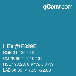 Color code: HEX #1F829E | qconv.com