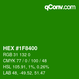 Color code: HEX #1F8400 | qconv.com