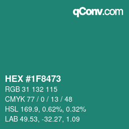 Color code: HEX #1F8473 | qconv.com