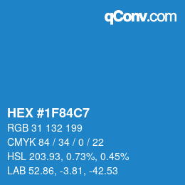Color code: HEX #1F84C7 | qconv.com