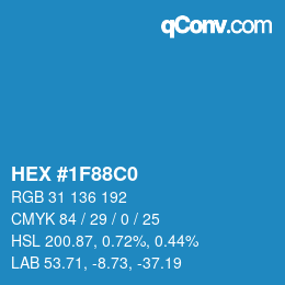 Color code: HEX #1F88C0 | qconv.com