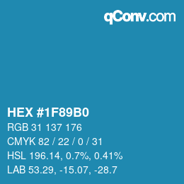 Color code: HEX #1F89B0 | qconv.com