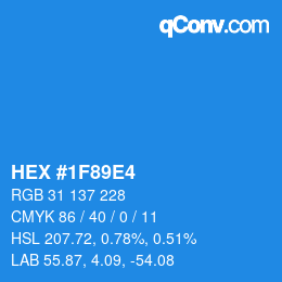 Color code: HEX #1F89E4 | qconv.com