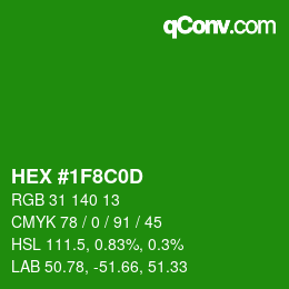 Color code: HEX #1F8C0D | qconv.com