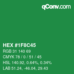 Color code: HEX #1F8C45 | qconv.com