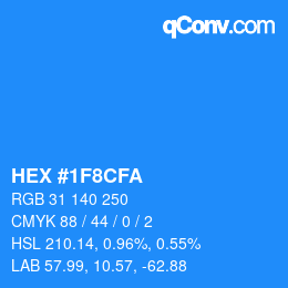 Color code: HEX #1F8CFA | qconv.com