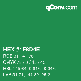 Color code: HEX #1F8D4E | qconv.com