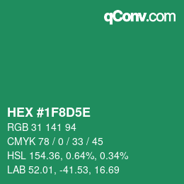 Color code: HEX #1F8D5E | qconv.com