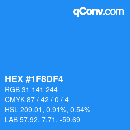 Color code: HEX #1F8DF4 | qconv.com