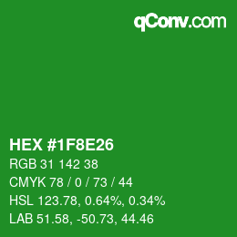 Color code: HEX #1F8E26 | qconv.com