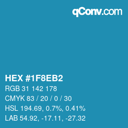 Color code: HEX #1F8EB2 | qconv.com