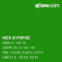 Color code: HEX #1F8F0E | qconv.com
