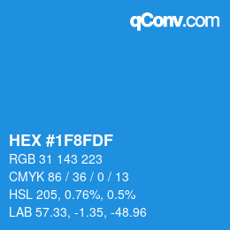 Color code: HEX #1F8FDF | qconv.com