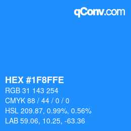 Color code: HEX #1F8FFE | qconv.com