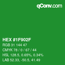 Color code: HEX #1F902F | qconv.com